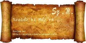 Szalóki Márk névjegykártya