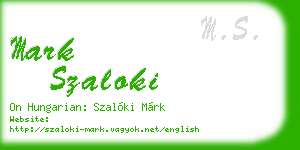 mark szaloki business card